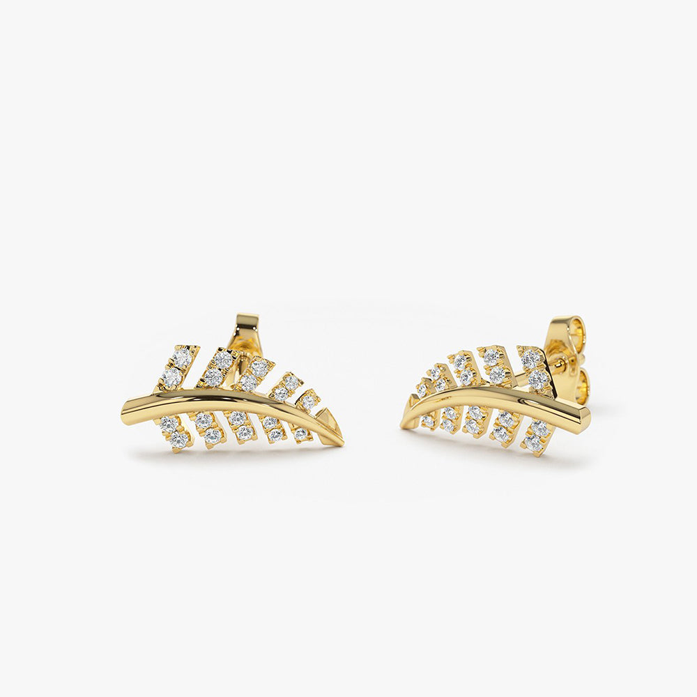 Diamond Leaf Earrings