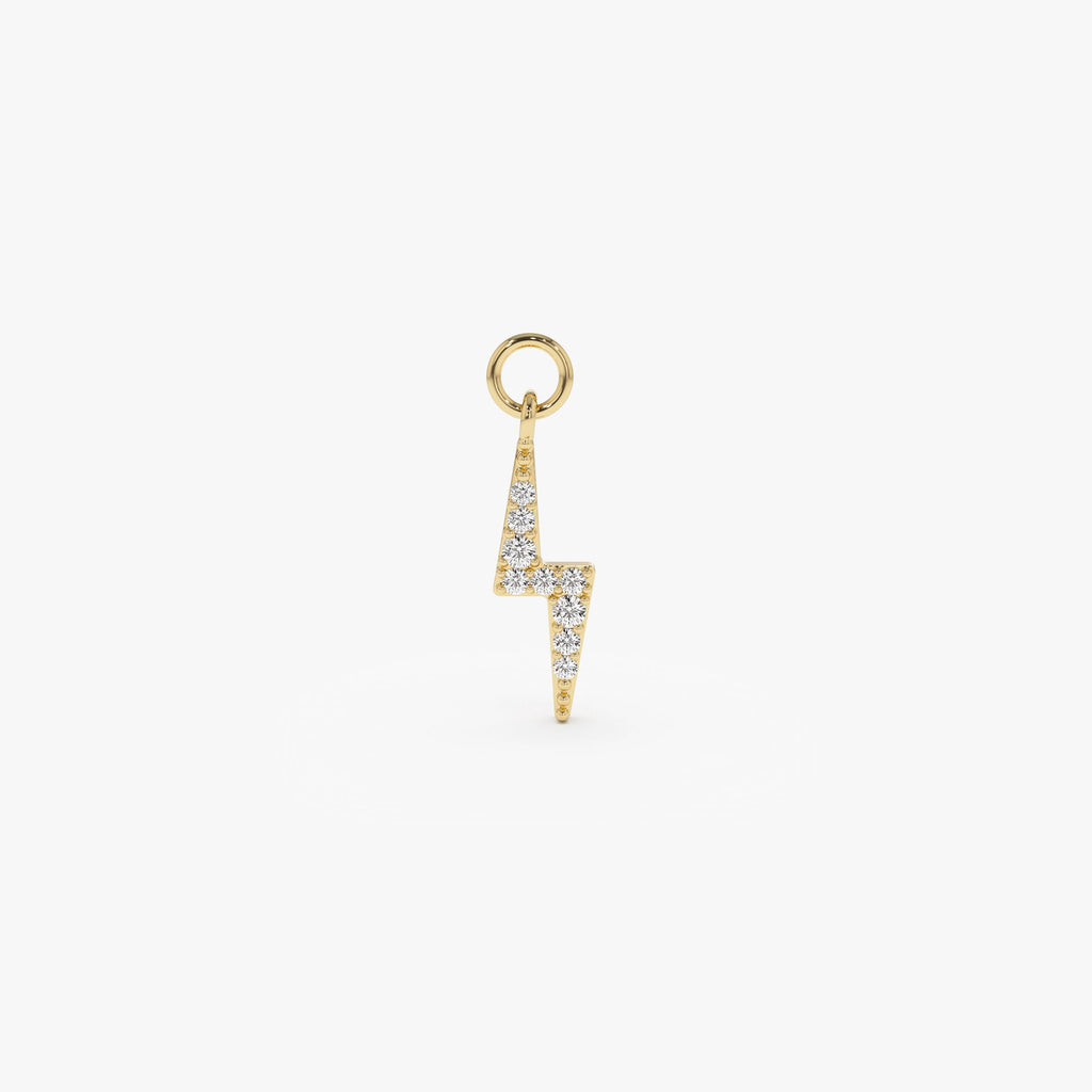 Diamond Lightning Hoop Charm