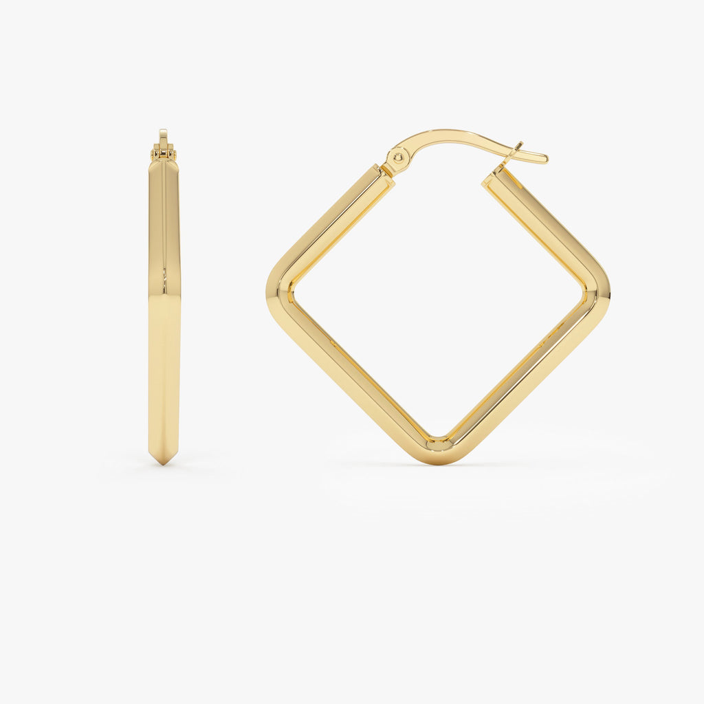 Geometric Shaped  Square Hoop Earrings