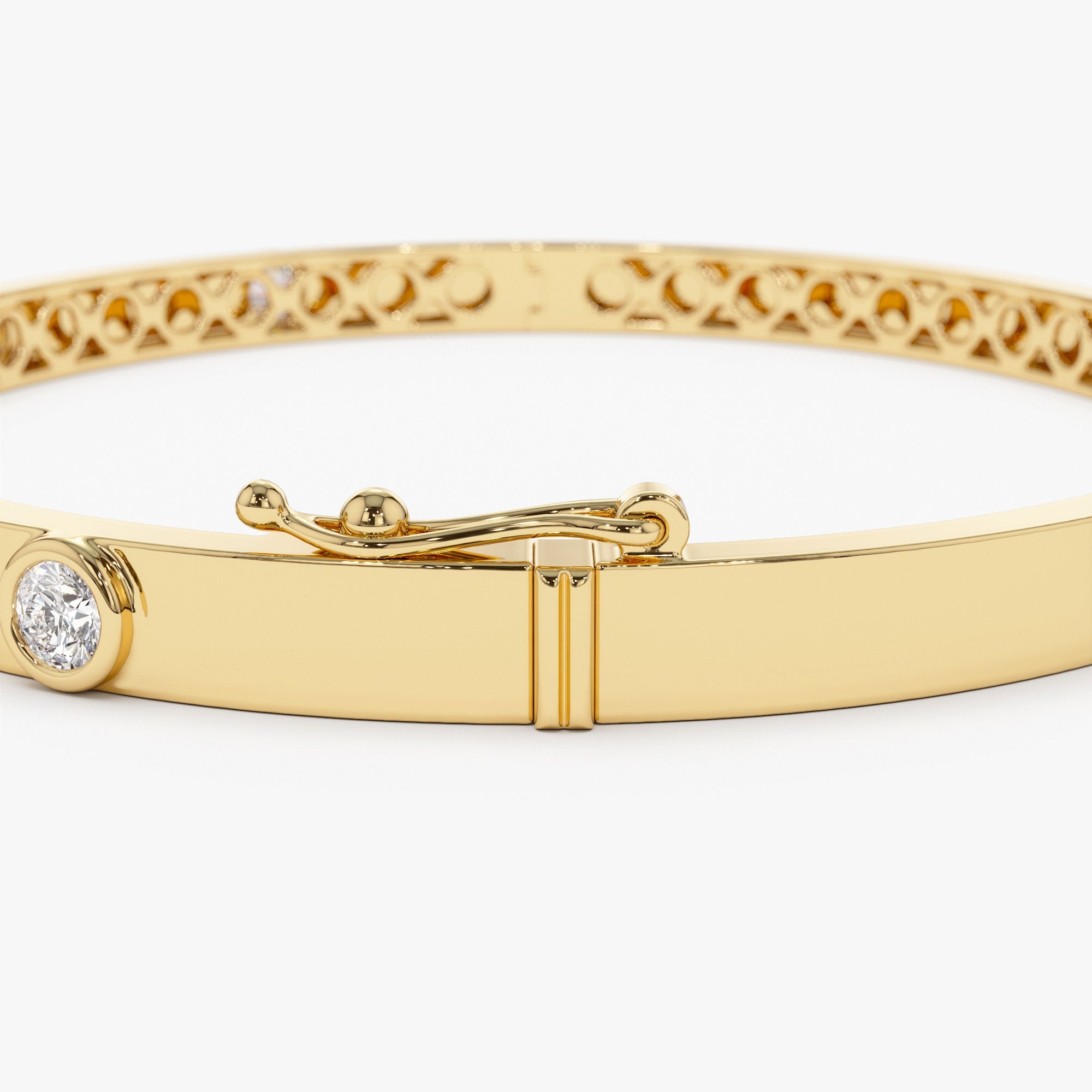 Round Diamond Bangle Bracelet