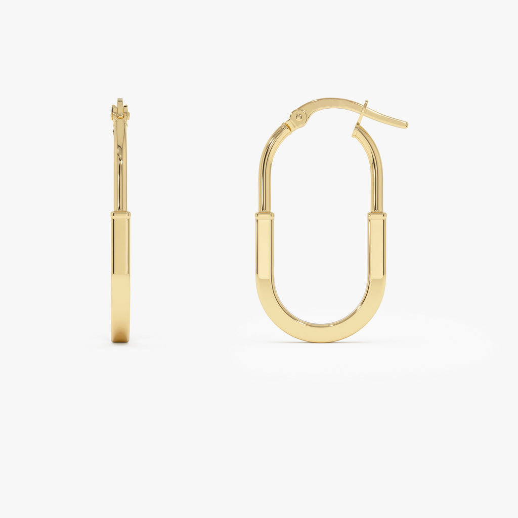 Flat Edge Hoop Earrings