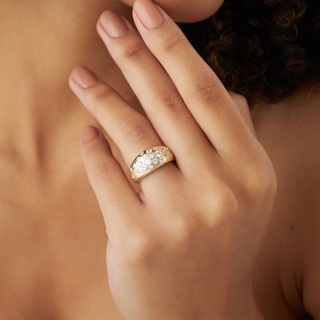 Flush Setting Cluster Dome Ring