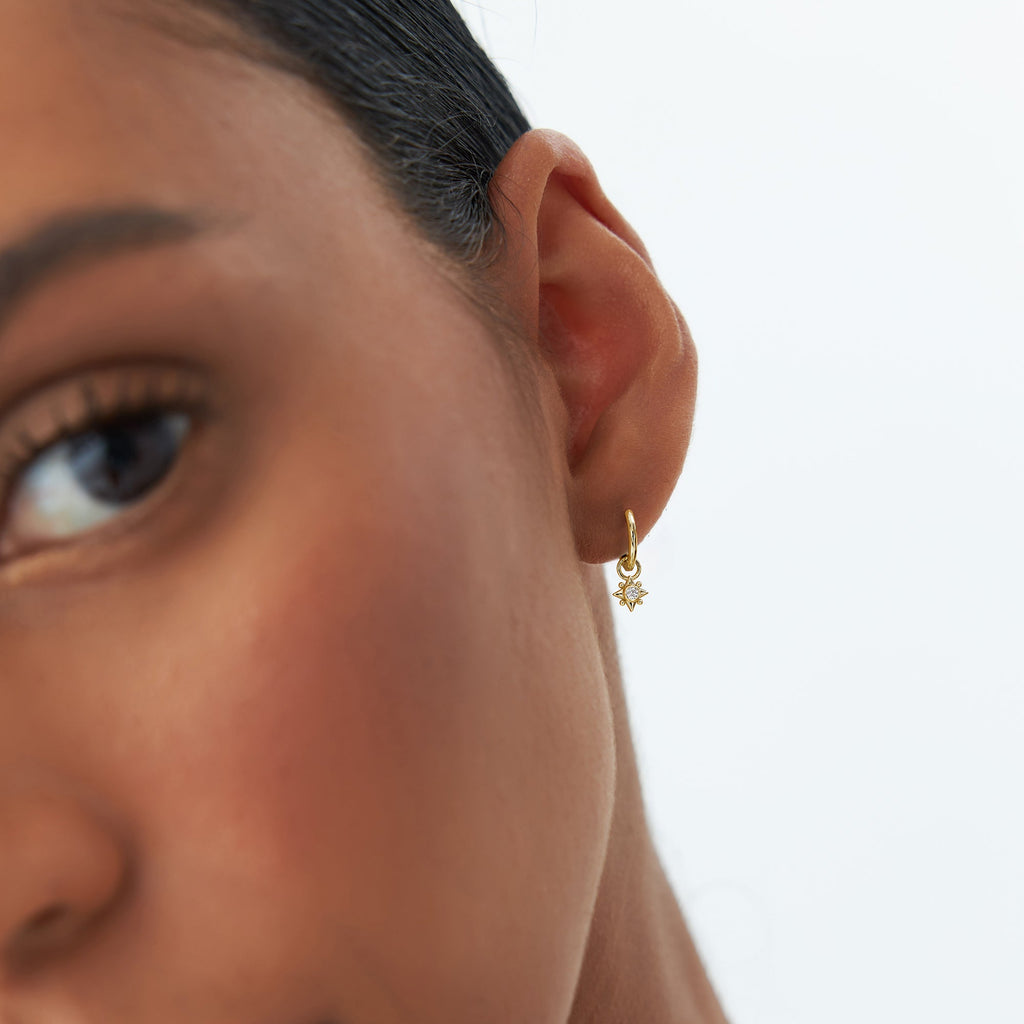 Diamond Starburst Hoop Charm