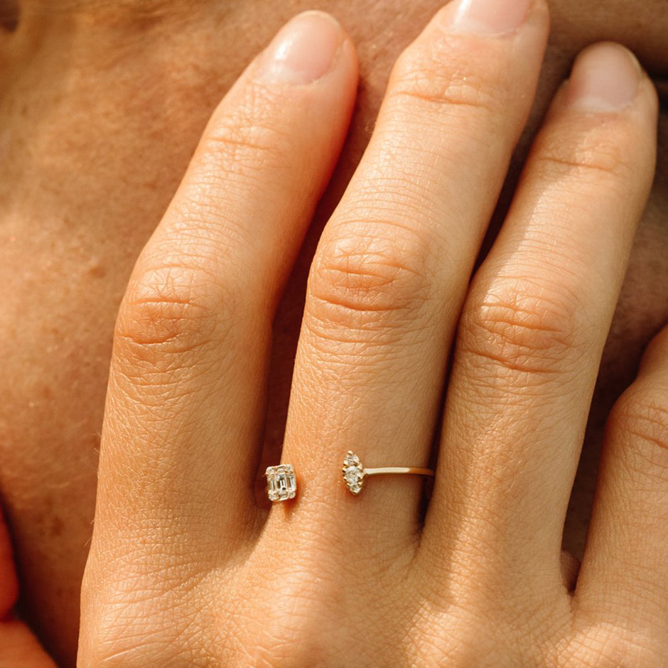 Diamond Baguette Cuff Ring