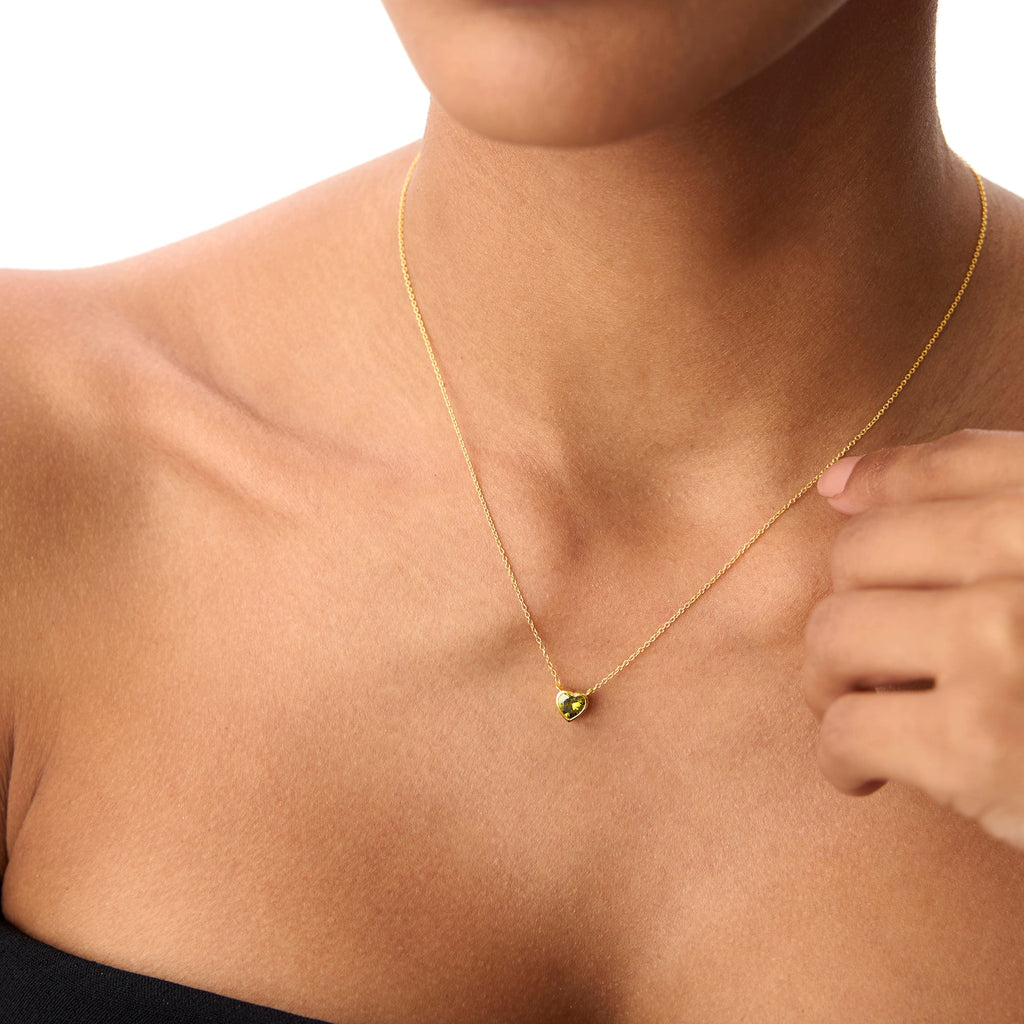 Heart Shaped Peridot Layering Necklace