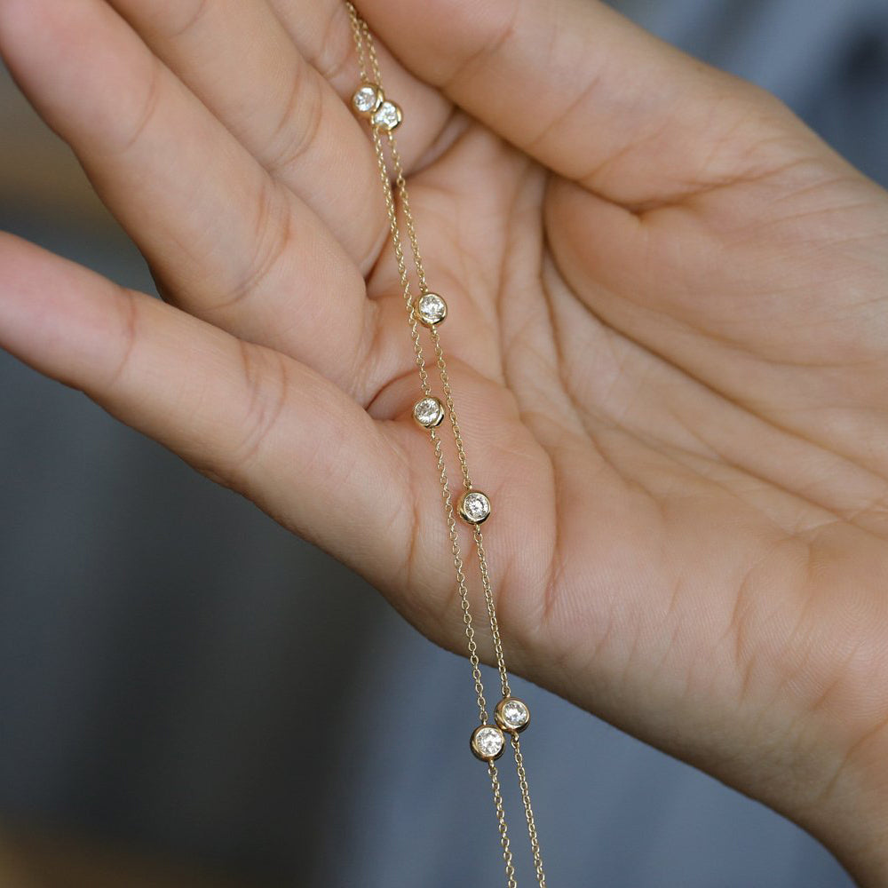 5 Stone Diamond Solitaire Bracelet