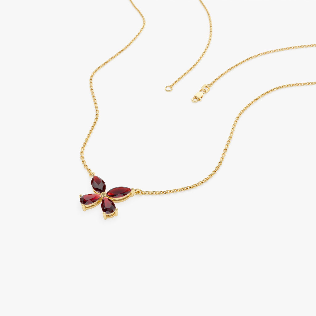 Garnet Butterfly Necklace