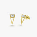 Elongated Triangle Earrings with Micro Pave Diamonds
