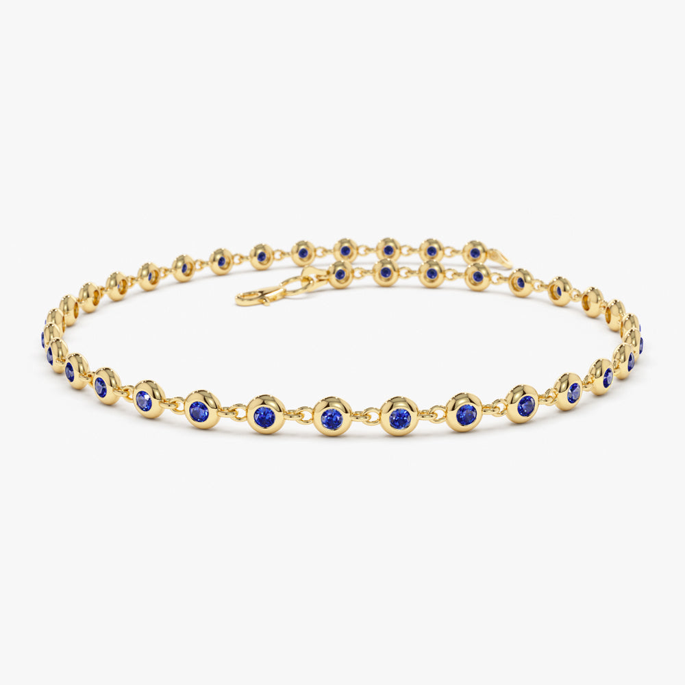 Bezel Set Sapphire Tennis Bracelet