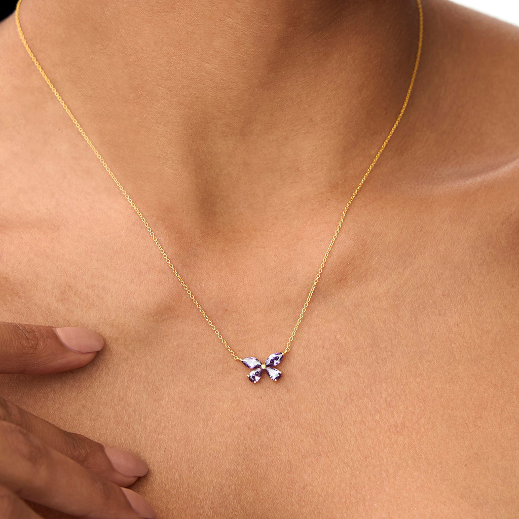 Amethyst Butterfly Necklace