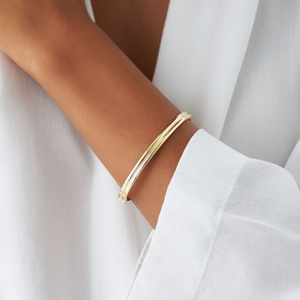 Double Row Dome Bangle Bracelet