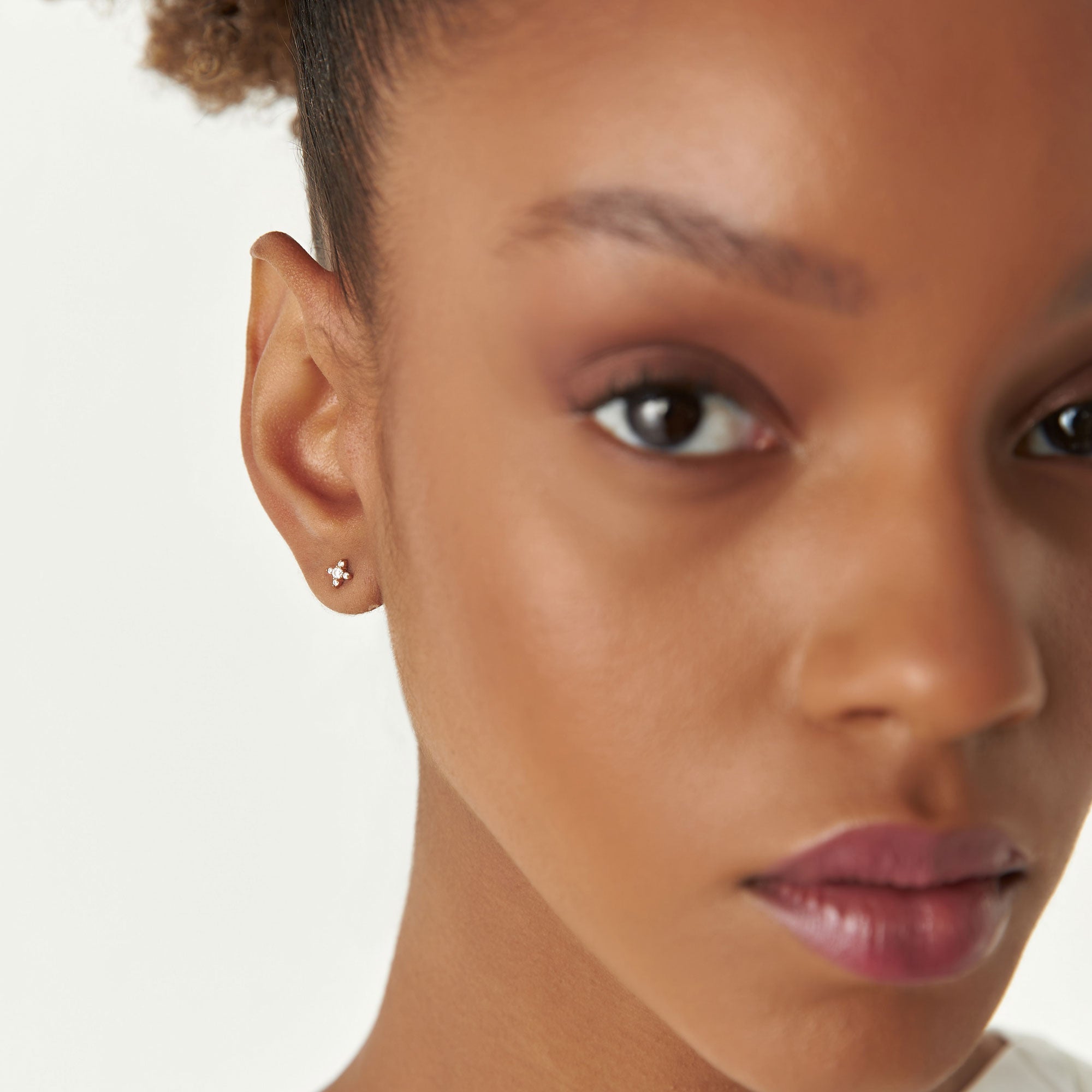 Criss Cross X Diamond Earring Studs