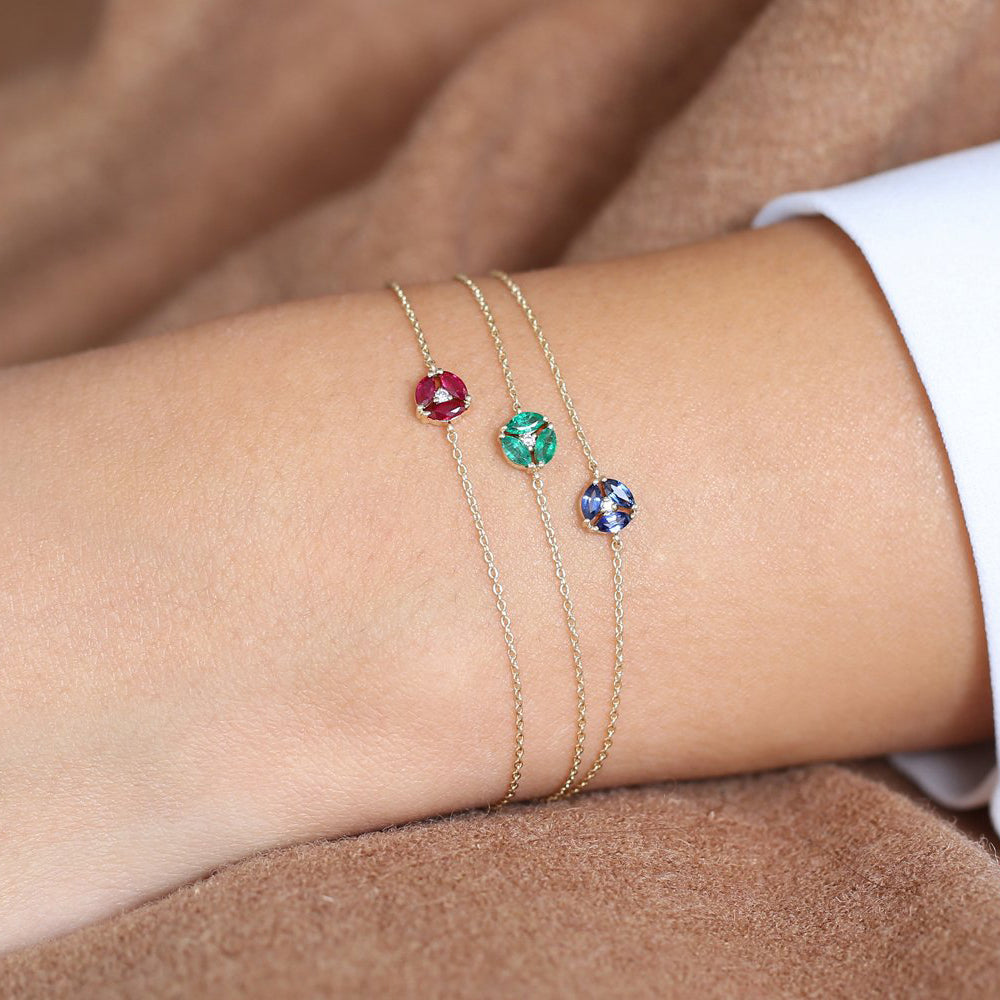 Marquise Ruby Cluster Bracelet