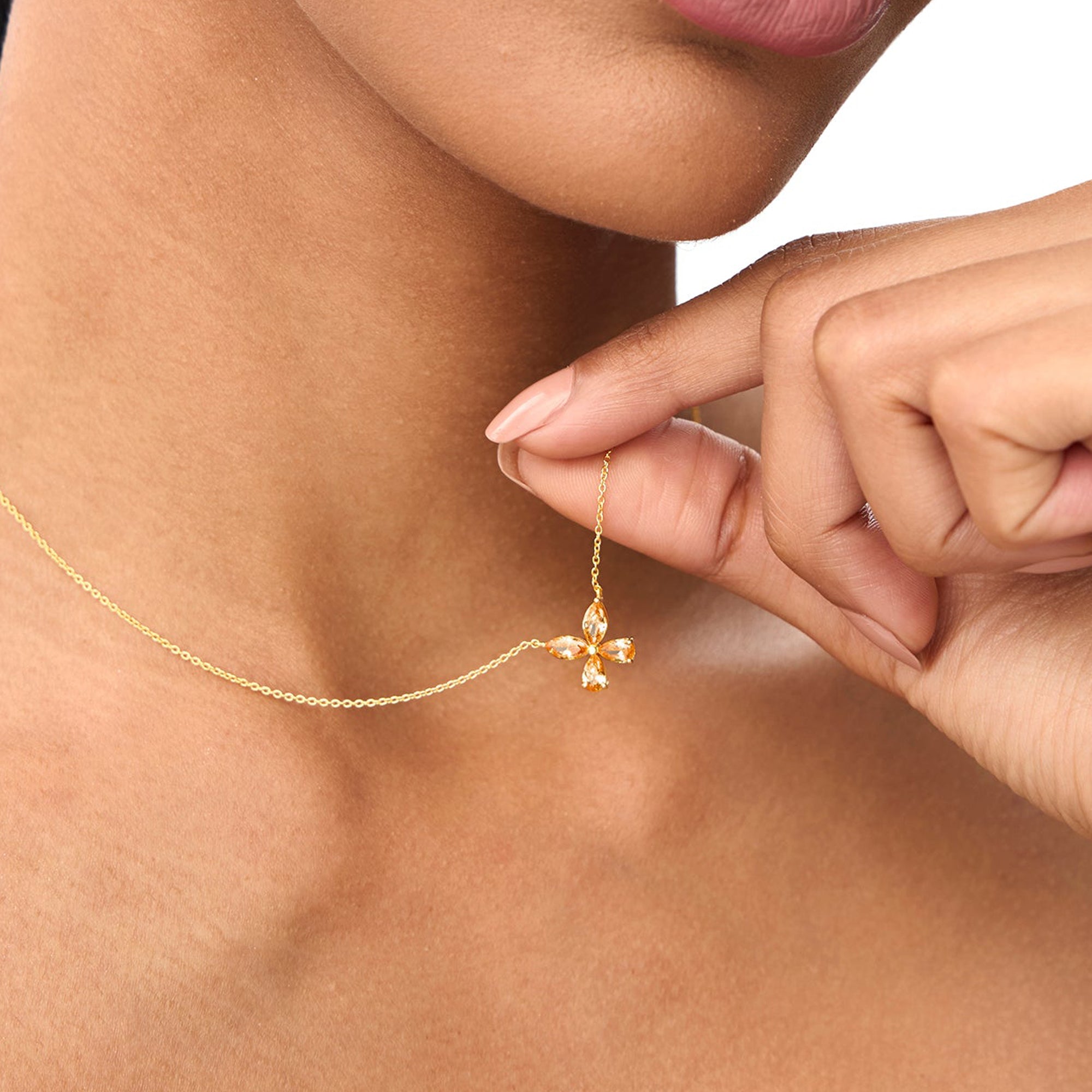 Citrine Butterfly Necklace