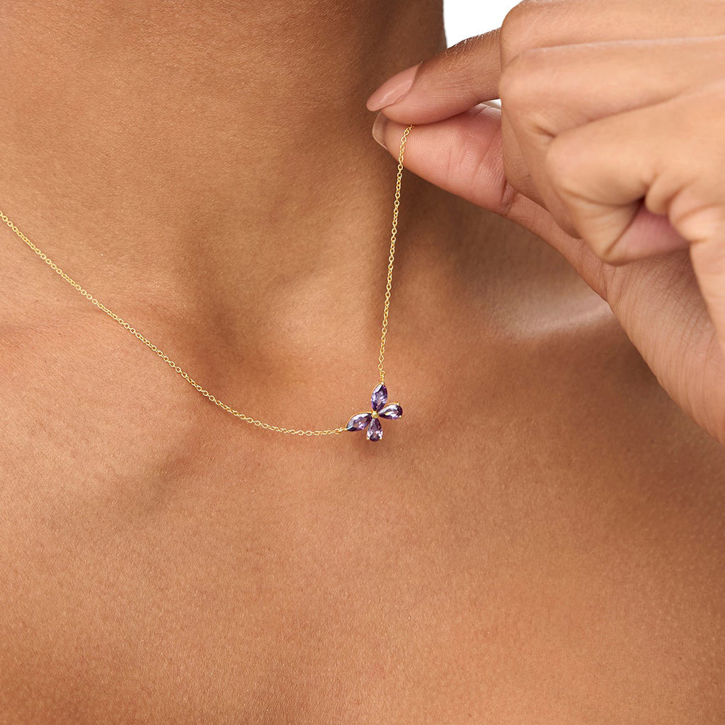 Amethyst Butterfly Necklace