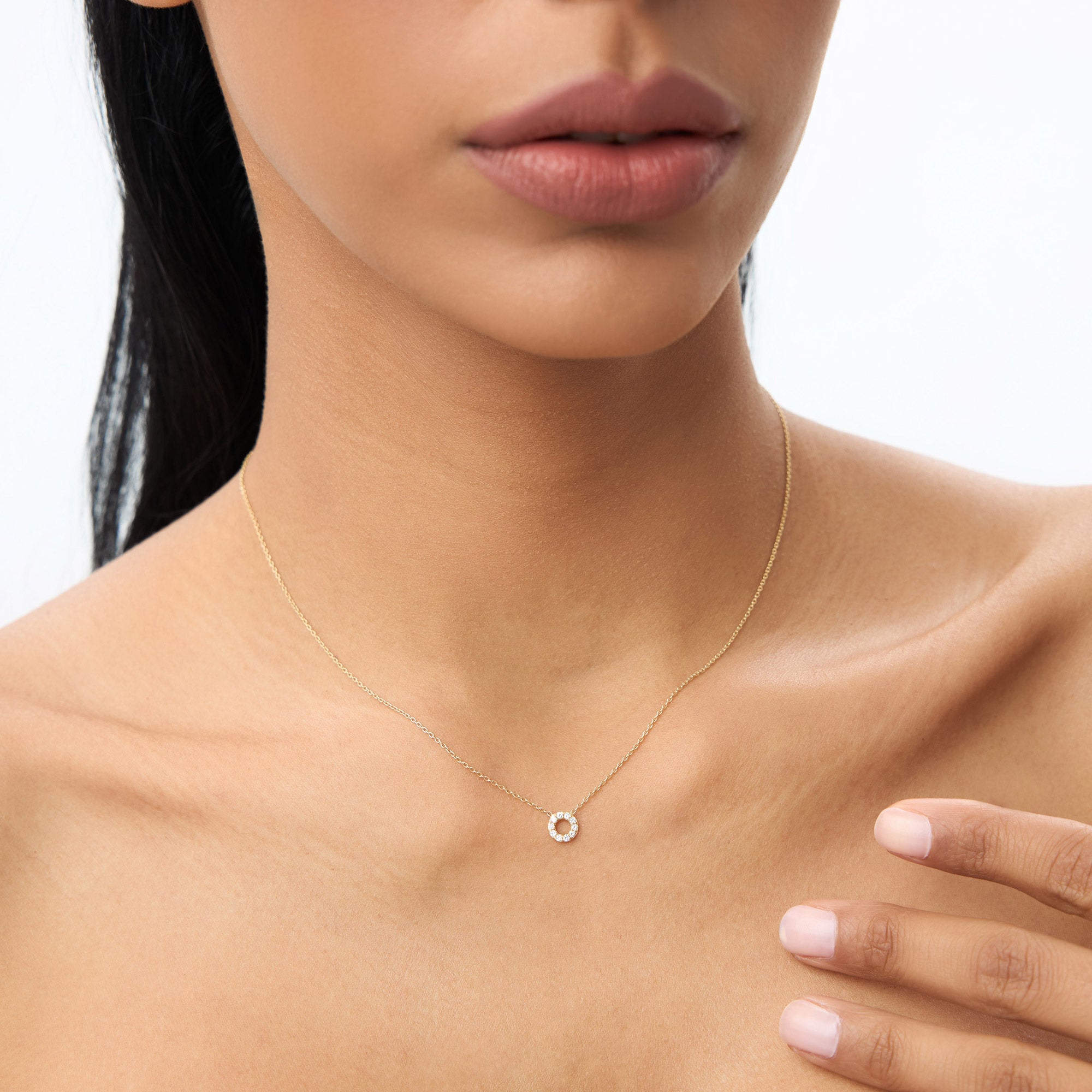 Mini Diamond Circle Necklace