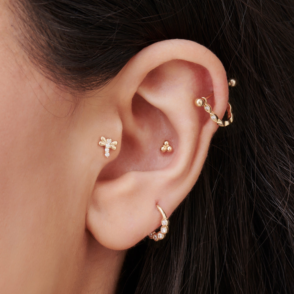 Diamond Bee Helix Piercing