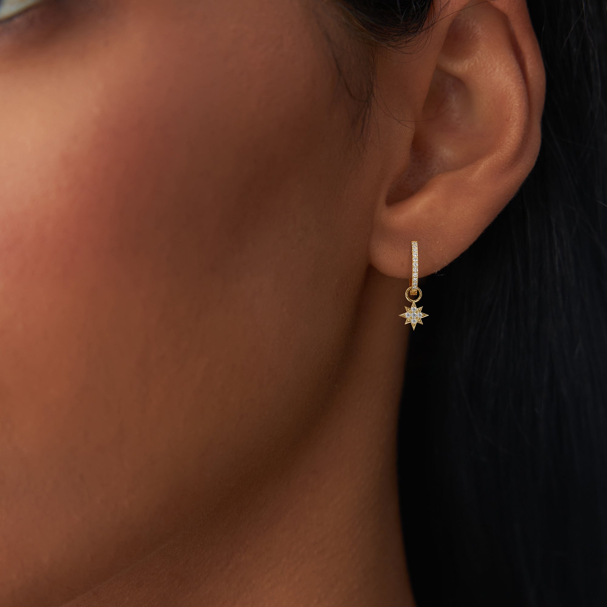 Diamond Star Hoop Charm
