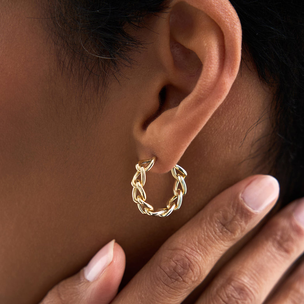Chain Link Statement Hoop Earrings
