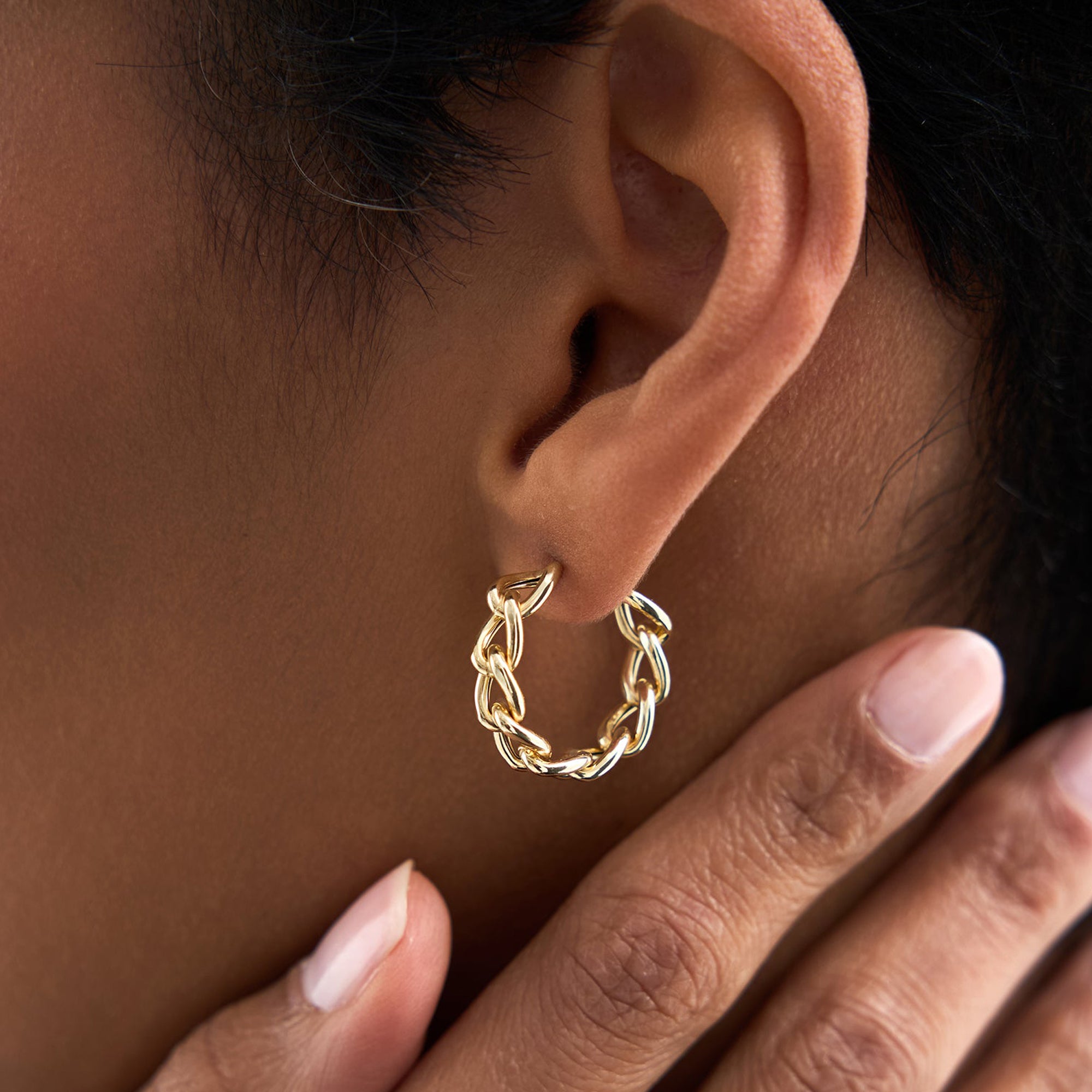 Chain Link Statement Hoop Earrings