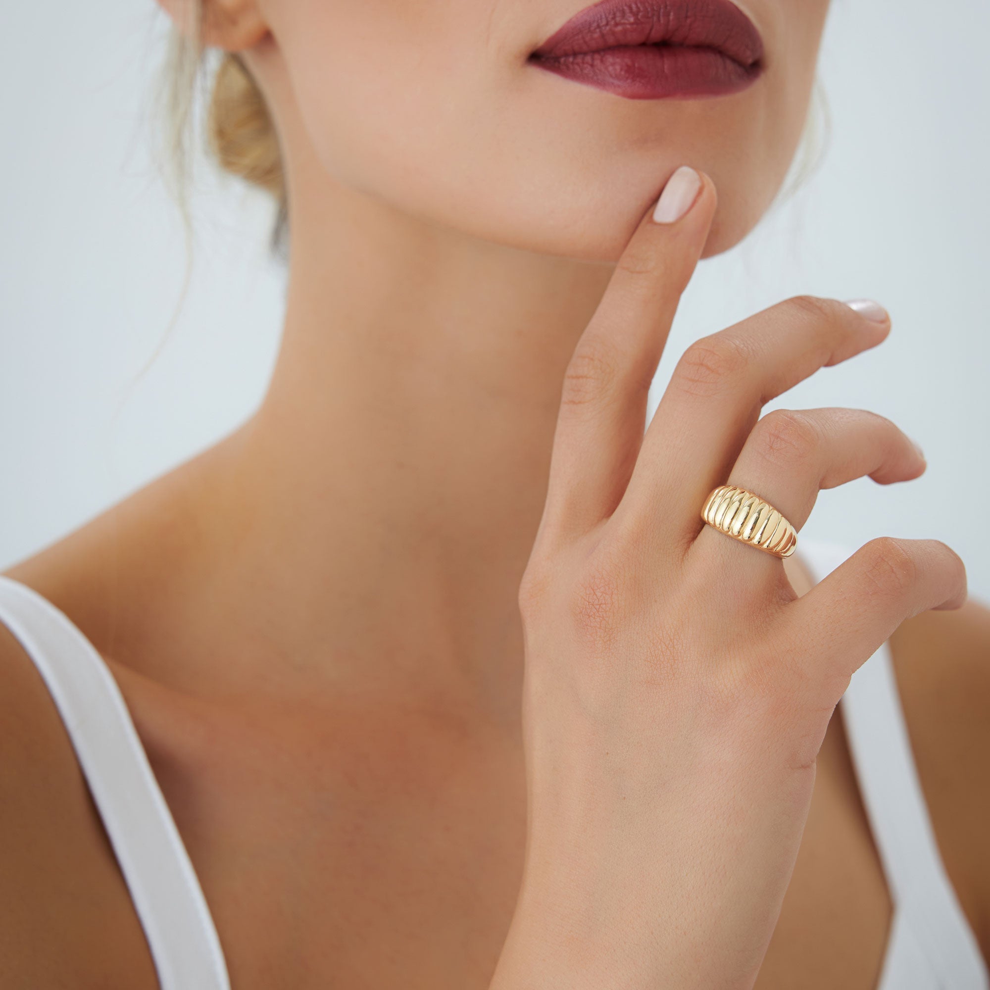Chunky Ribbed Statement Ring