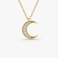Mini Crescent Moon Diamond Necklace