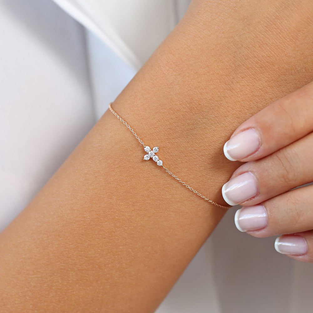 Diamond Cross Bracelet