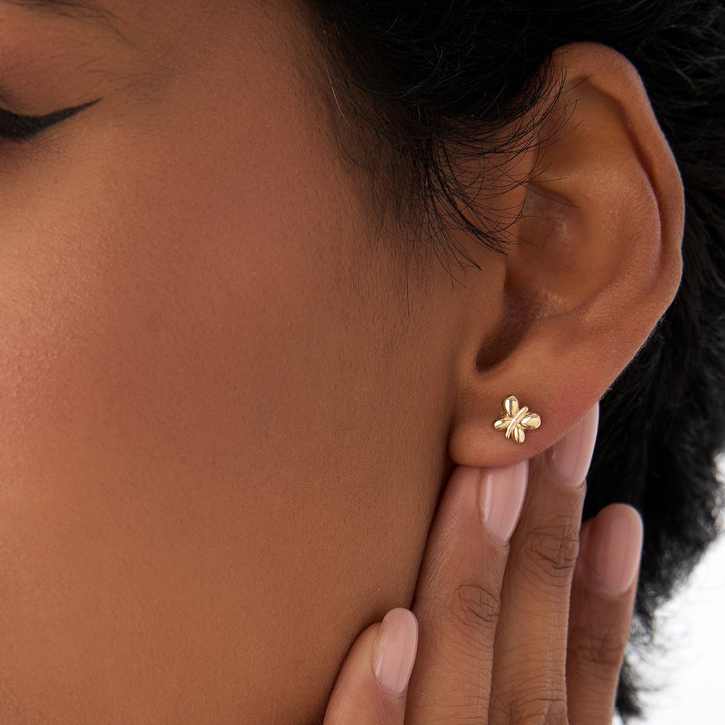 Bubble Butterfly Stud Earrings