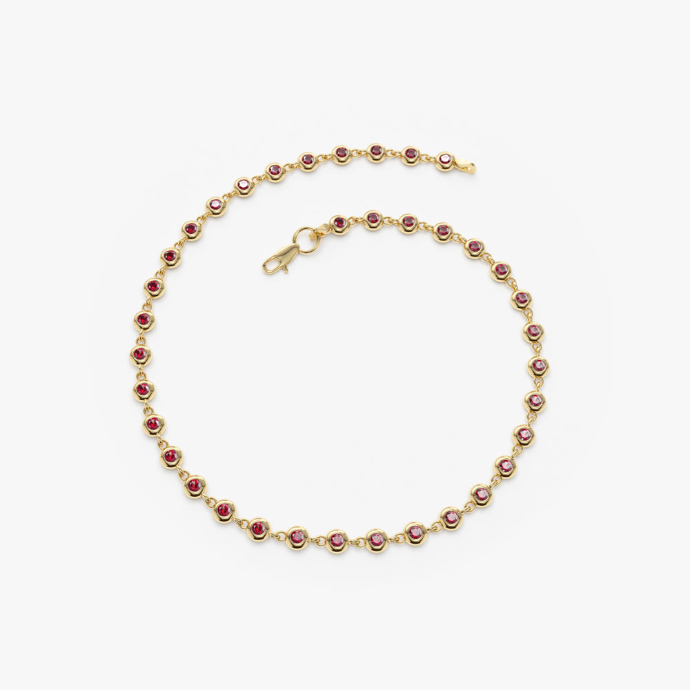 Bezel Set Ruby Tennis Bracelet