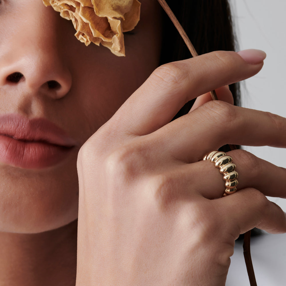 Bold Dome Croissant Ring