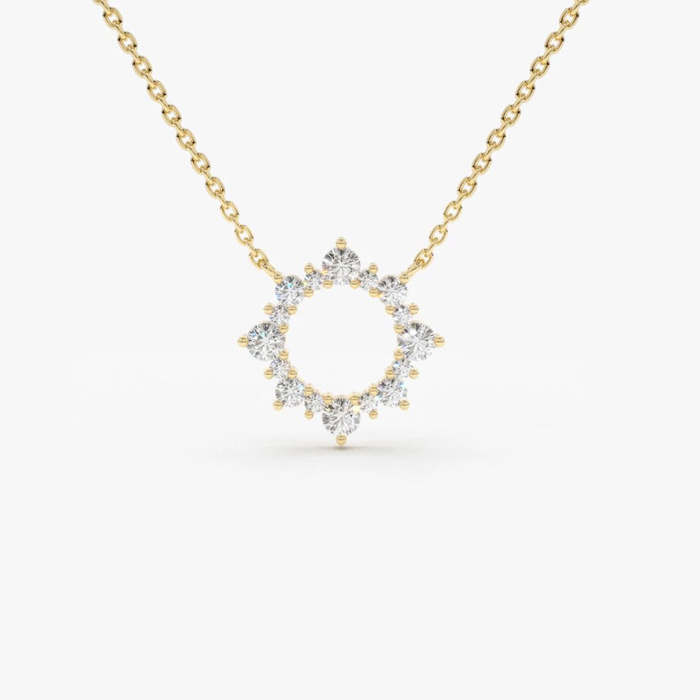 Diamond Sun Circle Necklace