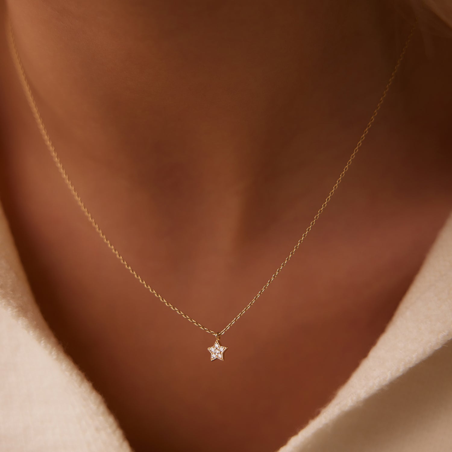 Diamond Star Charm Necklace