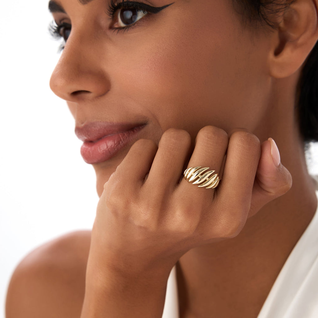 Chunky Wave Dome Cocktail Ring