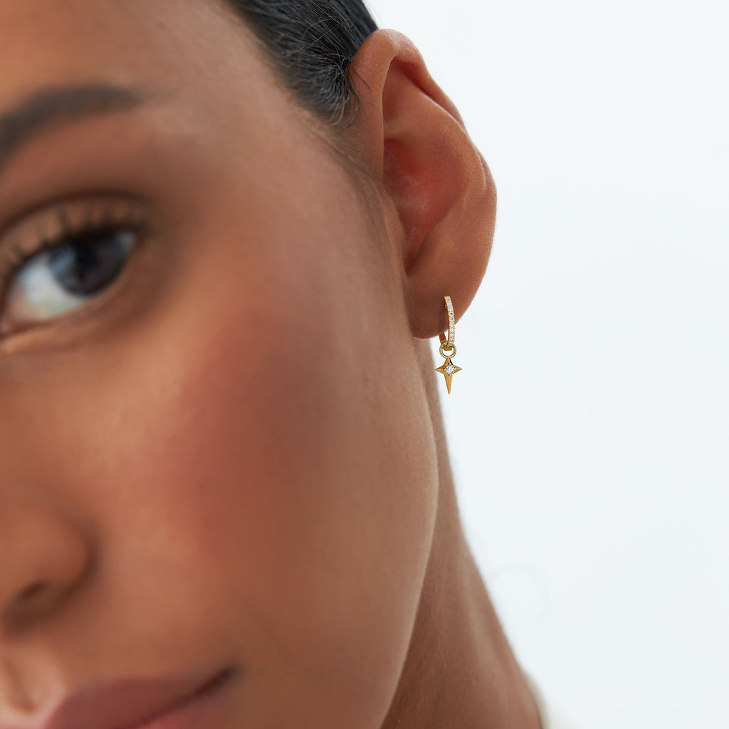 Diamond North star Hoop Charm