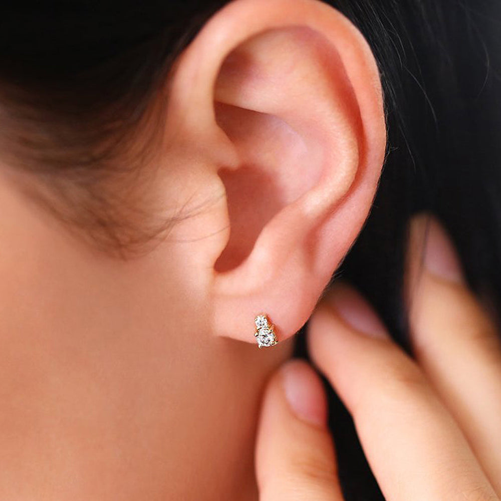 Double Diamond Studs