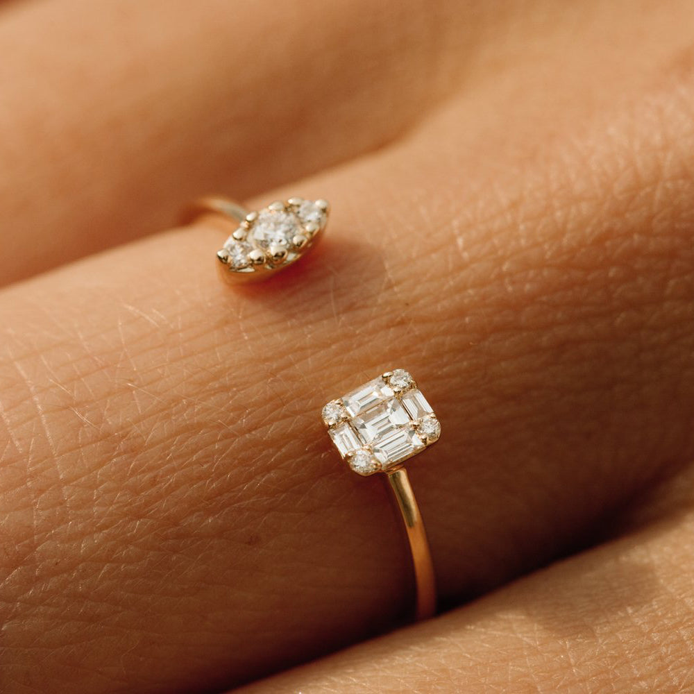 Diamond Baguette Cuff Ring