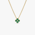Emerald Clover Beaded Necklace