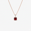 Cushion Cut Garnet with Diamond Bail