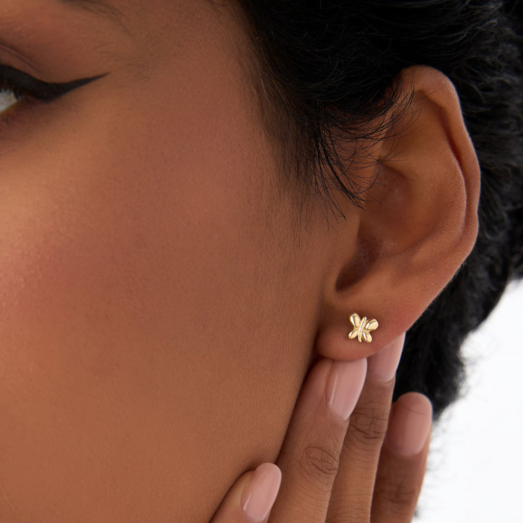Bubble Butterfly Stud Earrings