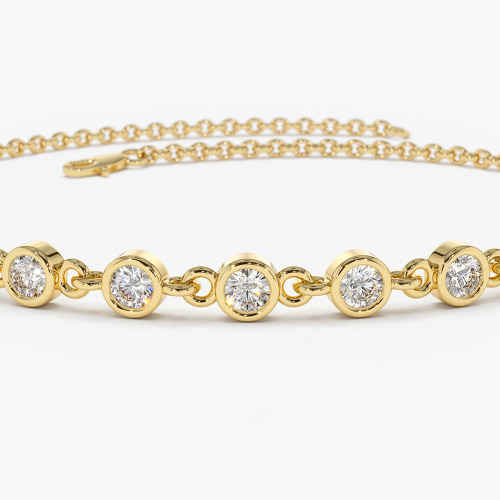 Bezel Set Diamond Bracelet