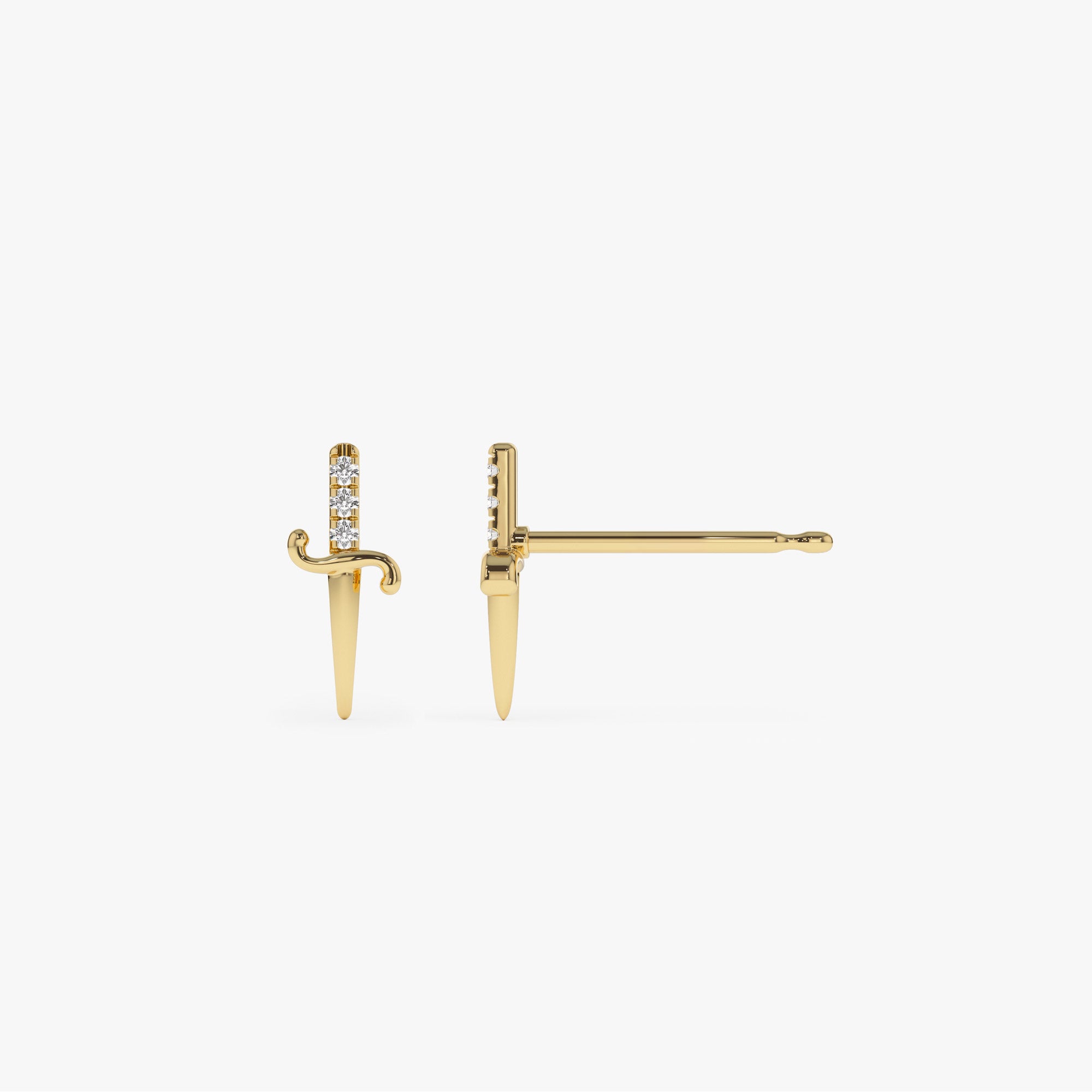 Mini Sword Diamond Earrings