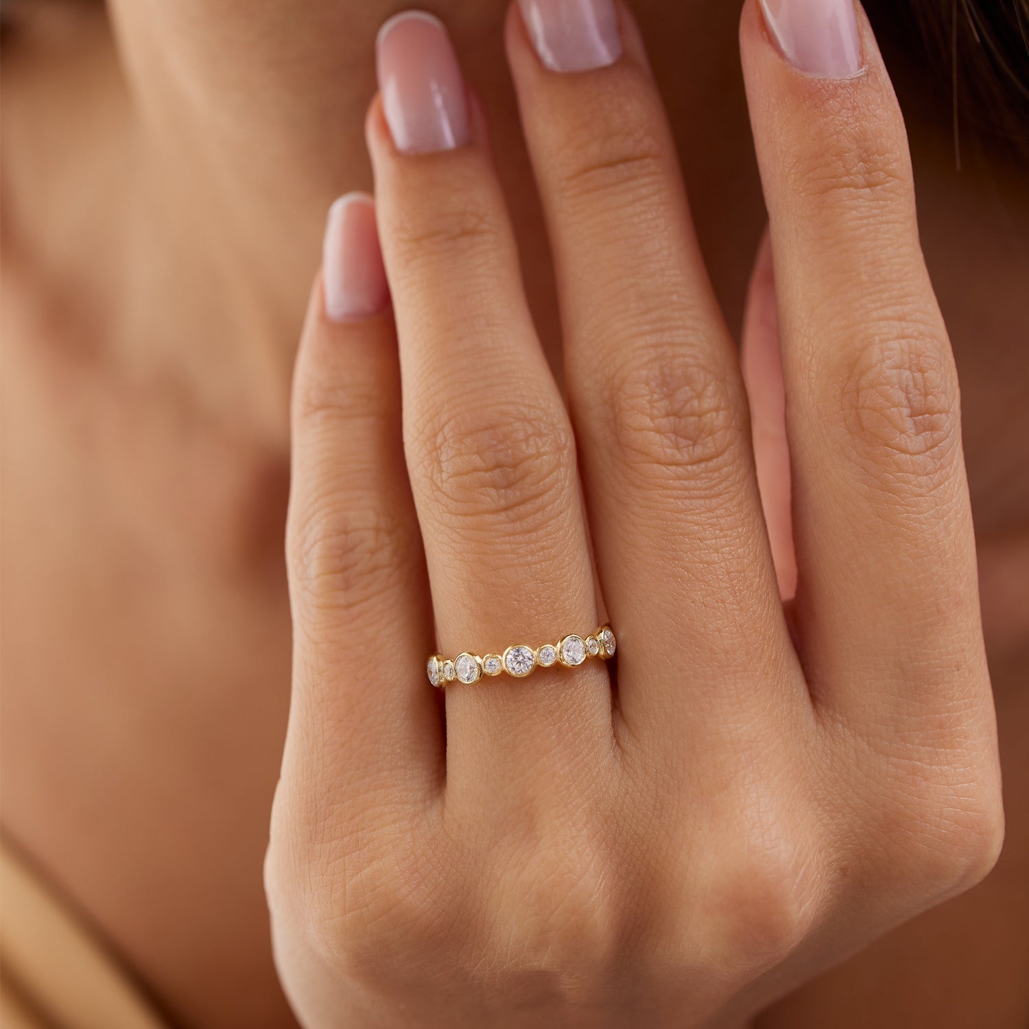 Bubble Diamond 3/4 Eternity Wedding Ring