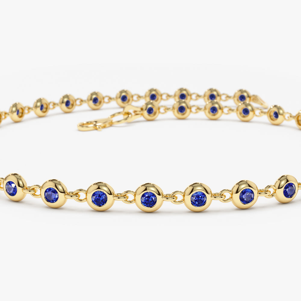Bezel Set Sapphire Tennis Bracelet