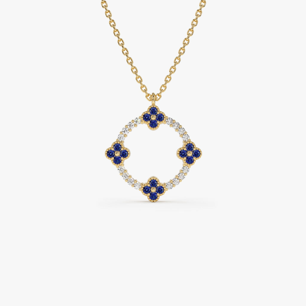 Sapphire Clover Necklace