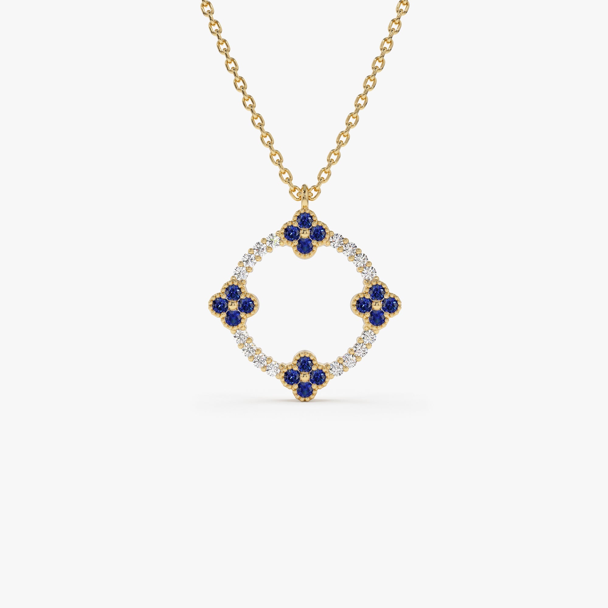 Sapphire Clover Necklace