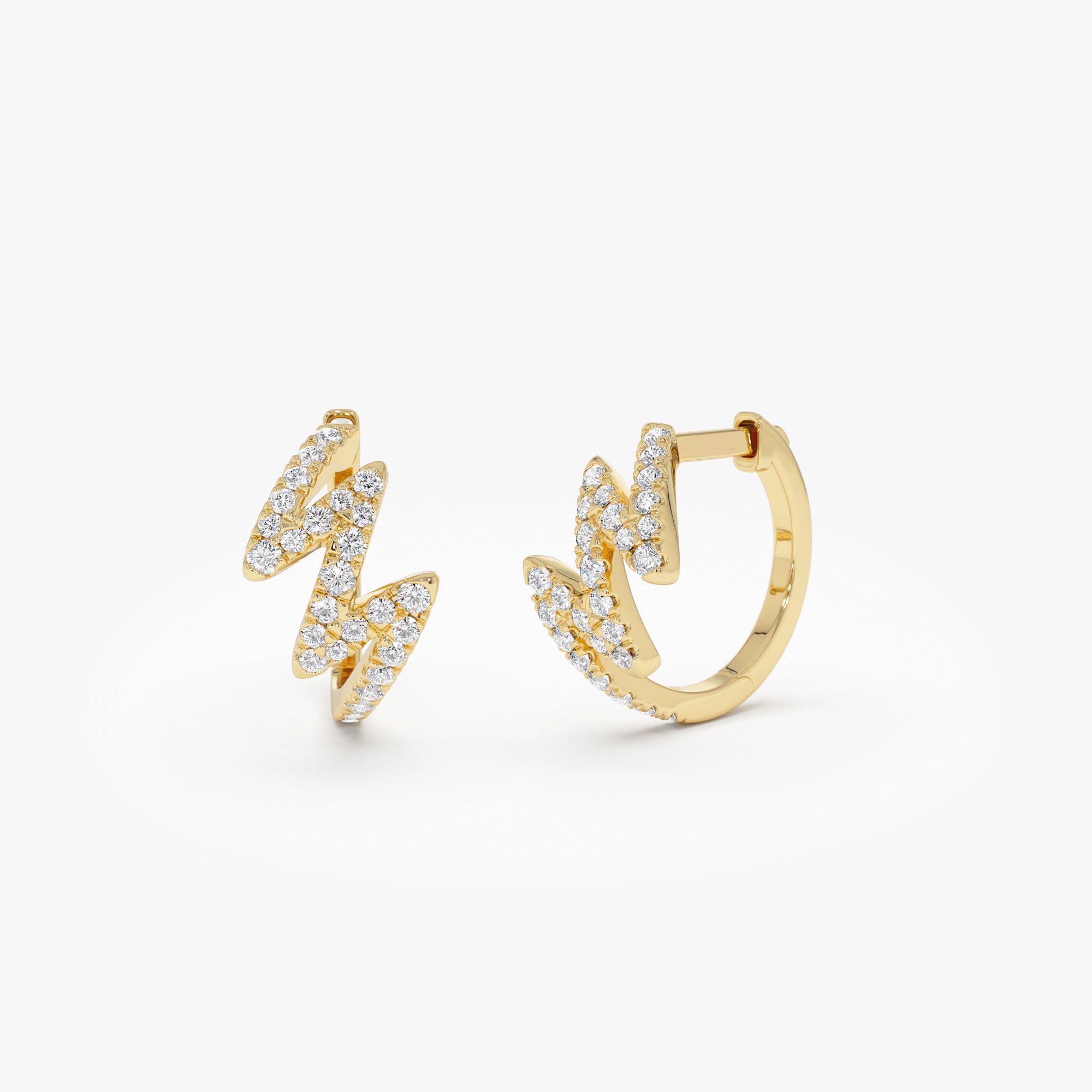 Modern Zigzag Wave Hoop Earrings