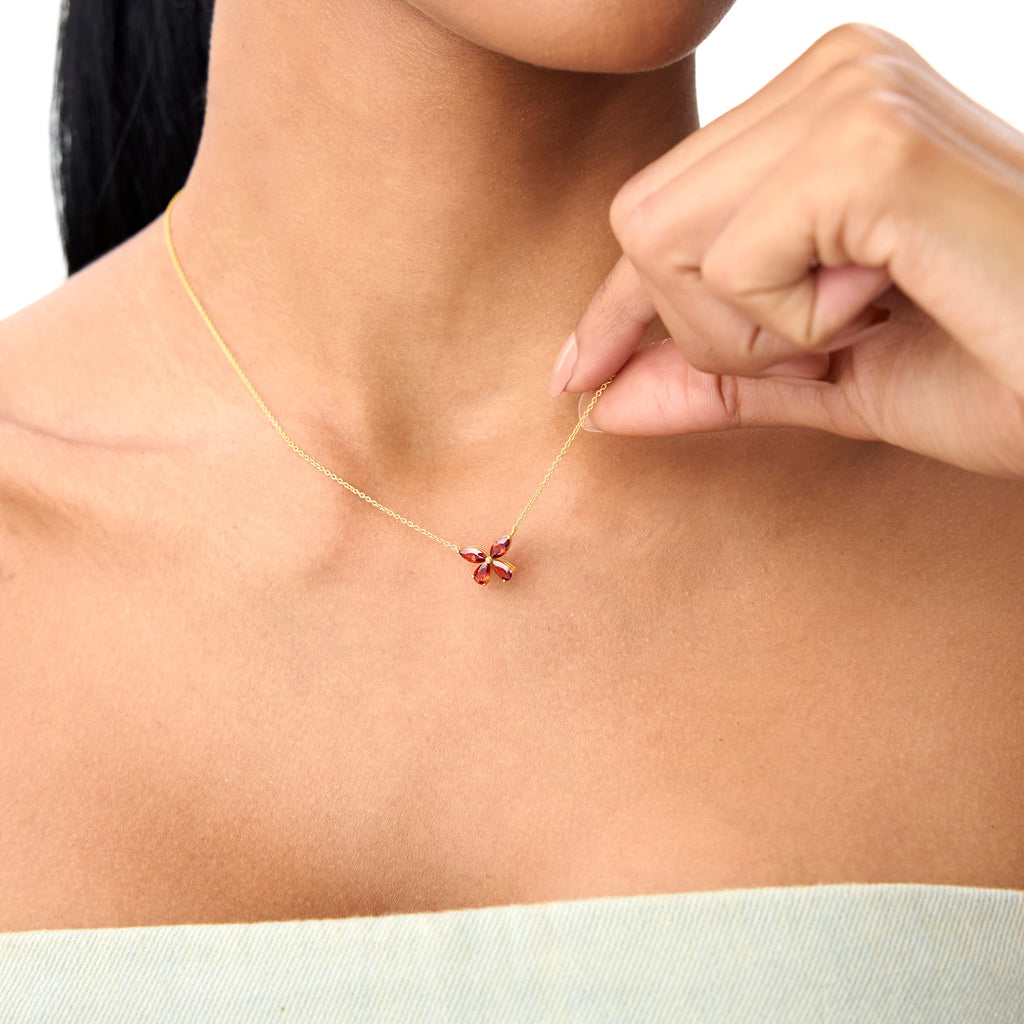 Garnet Butterfly Necklace