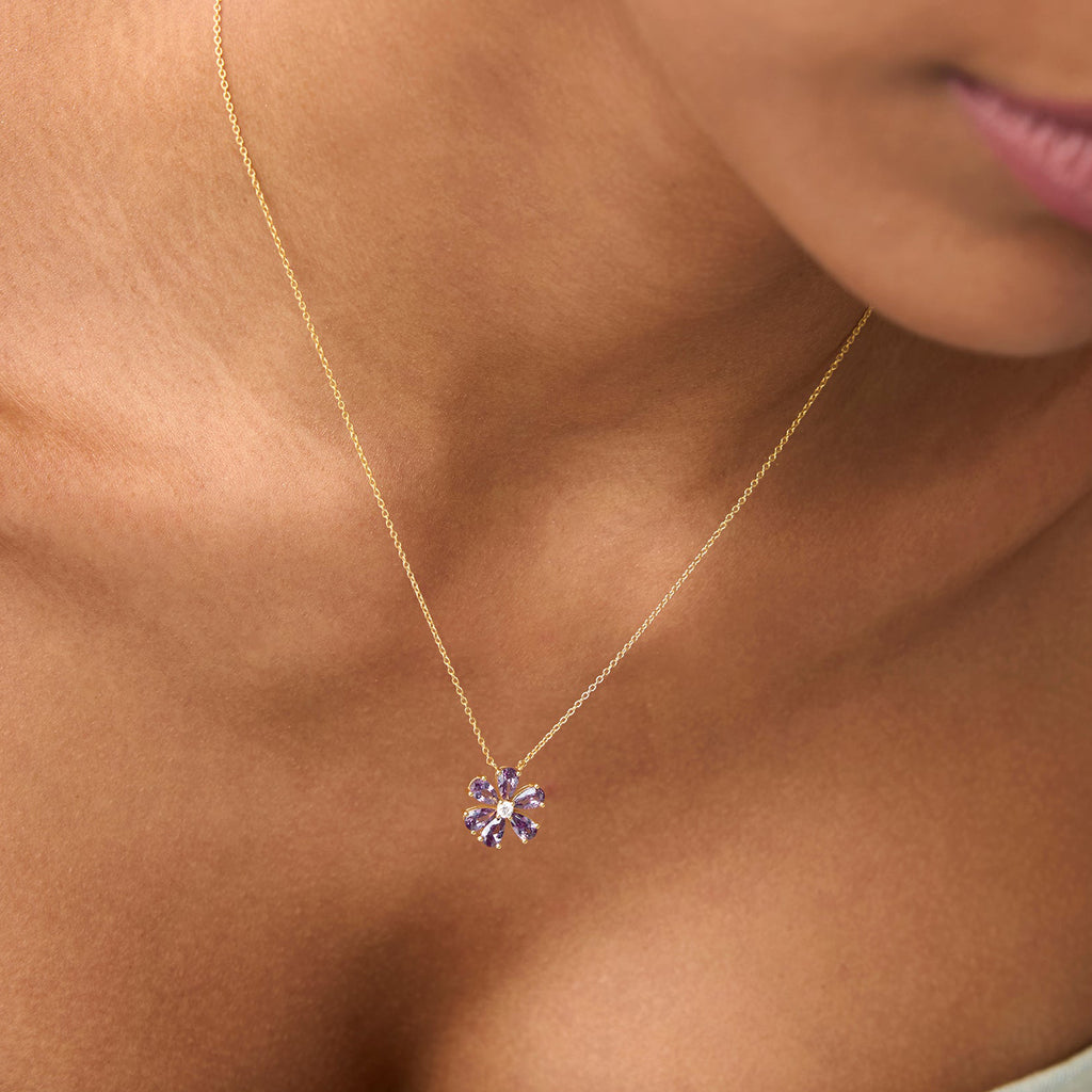 Amethyst Flower Necklace