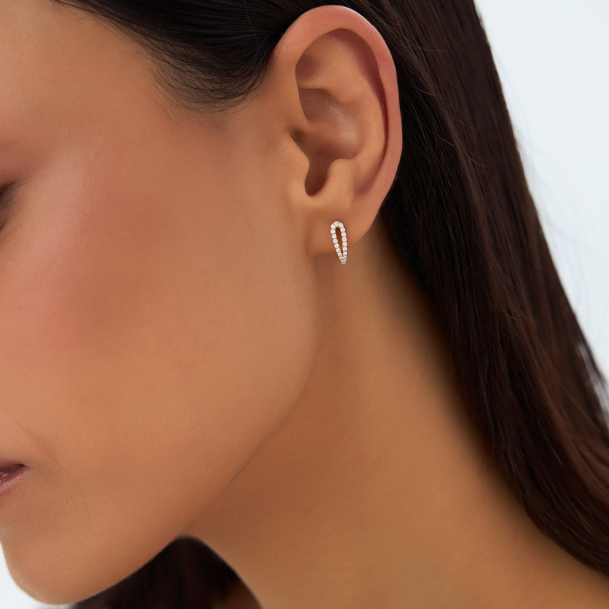 Double Mini Diamond Hoop Earrings