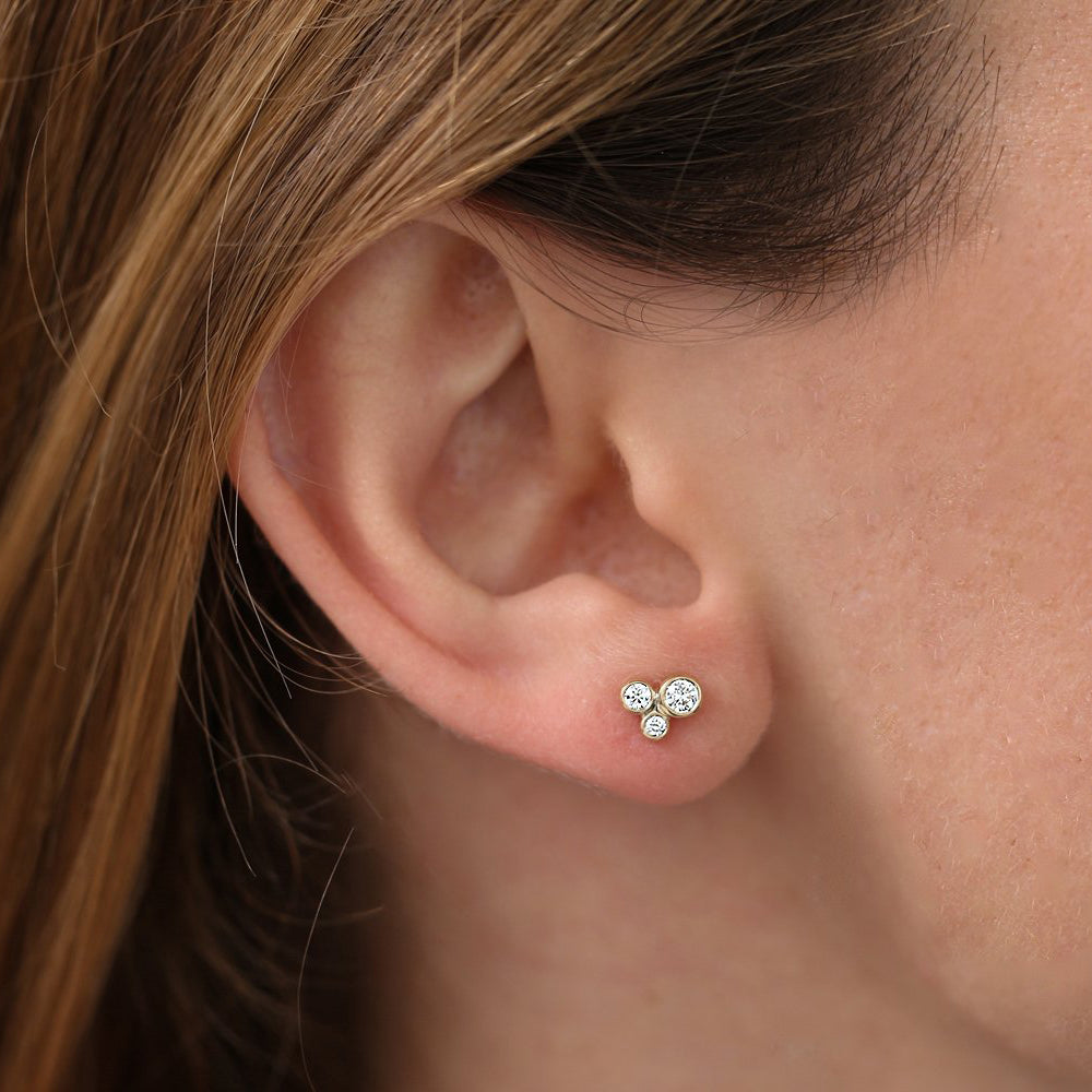 Graduated Diamond Stud Earrings